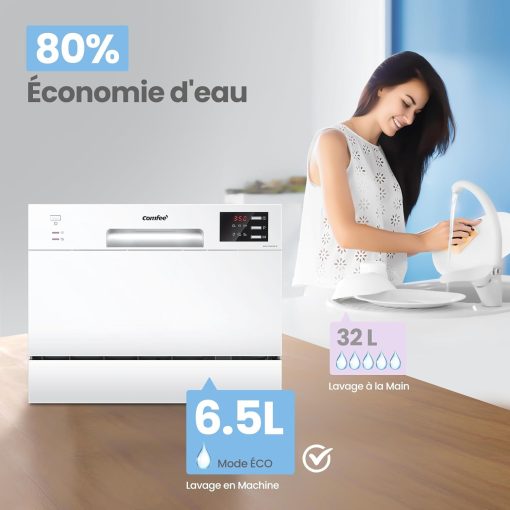 COMFEE’ TD602E-W | Lave-vaisselle Compact 6 Couverts - Image 5