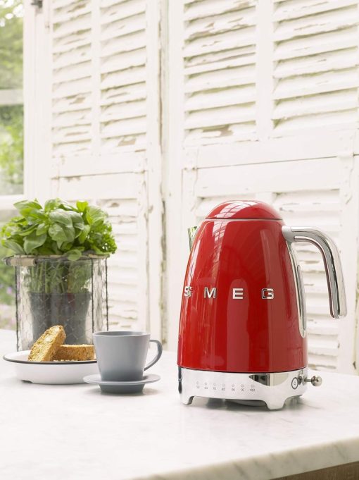 Smeg, Bouilloire à Température Variable KLF04RDEU 1,7 L, Plusieurs Température, Filtre Anticalcaire Lavable, Arrêt Automatique de Sécurité, Indicateur de Niveau d'Eau, Range Cable, 2400W, Rouge - Image 4