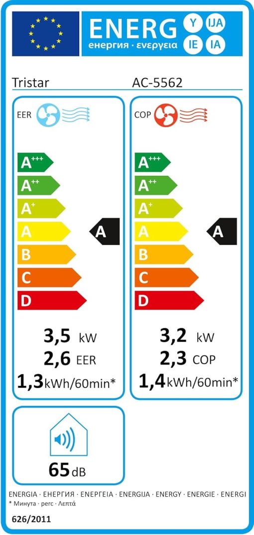 Climatiseur mobile Tristar AC-5560, 10 000 BTU et 2,9kw, fonctions refroidissement, déshumidification, ventilation et chauffage - Image 27