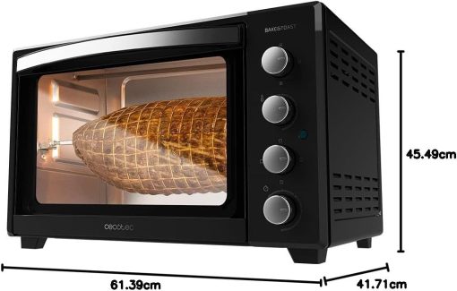 Cecotec Bake&Toast 4600 White Gyro Table Convection Oven 46 Liter, 2000 W, Interior Light, 12 Functions, Temperature up to 230o, Double Glazed Door, Includes Spit - Image 16