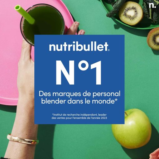 Nutribullet Pro 1200, Blender électrique, Broyeur, Smoothie Blender, Blender multifonctions, puissance 1200w, verres 700ml et 900ml, noir, NB120MB - Image 17