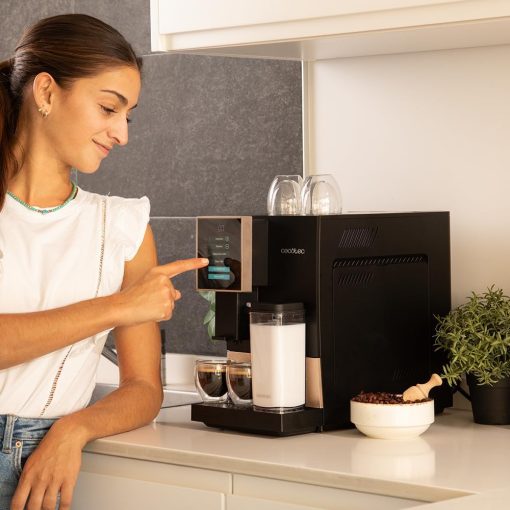 Cecotec Machine à Café Superautomatique Cremmaet Compactccino Black Rose, 19 bars, Réservoir à lait, Système Thermoblock, 5 niveaux de mouture, Réservoir à café 150g - Image 15