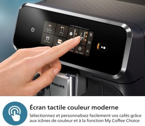 Philips Série 2200 Machine Expresso Automatique - 2 Boissons, Mousseur à Lait Classique, écran Tactile, Broyeur Céramique, Aroma Seal, Noir Mat (EP2220/10) - Image 15