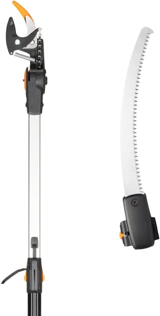 Fiskars Coupe-Branches Multifonctions Télescopique, pour Bois vert et Rameaux, Revêtement antiadhésif, Lame en acier/manche en aluminium, longueur 2,4 - 4 m, noir/orange, UPX86, 1023624 - Image 2