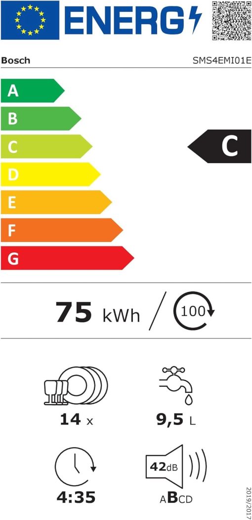 Bosch SMS4EMI01E - Série 4 - Lave-vaisselle Pose-libre - 60 cm - 14 couverts - Silence Plus 42 dB - Inox - Image 11