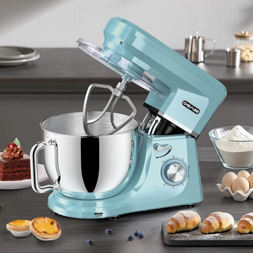 CHeflee 1800W Professional Kitchen Mixer 7.2 Litres Low Noise Multifunctional Kitchen Robot with Whisk, Beater, Hook, Stainless Steel Bowl, 6 Speeds - Image 16