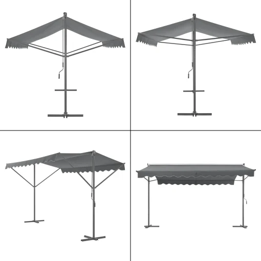 Store banne autoportant à double pente 400 x 300 x 260 cm gris foncé 03_0008294 - Image 4
