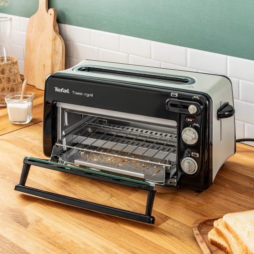 Tefal 2-in-1 Toaster & Mini Oven, Stainless Steel, Long Toaster Slot with Lid, 6 Levels of Browning, Grill Temperature up to 210°C, Toast N Grill TL600810 - Image 5