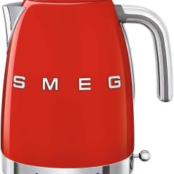 Smeg, Bouilloire à Température Variable KLF04RDEU 1,7 L, Plusieurs Température, Filtre Anticalcaire Lavable, Arrêt Automatique de Sécurité, Indicateur de Niveau d'Eau, Range Cable, 2400W, Rouge