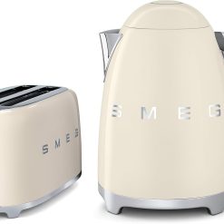 Smeg TSF02CRUK KLF01CRUK Ensemble grille-pain et bouilloire style rétro années 50 Crème