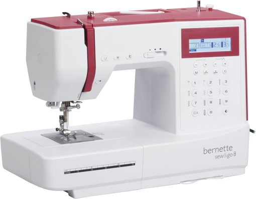 Bernette Sew&GO8 Machine à coudre ordinateur avec 197 programmes de couture, bras libre, écran multifonction, couture, patchwork, matelassage, White - Image 2