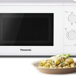Panasonic NN-E20JWMEPG Microwave Oven with Glass Turntable, 20L, 800W, Defrost, 5 Power Levels, Timer, White