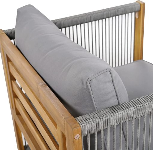 Zepneiy Salon de Jardin, Salon de Jardin 4 Personnes, avec canapé, Table Basse et Coussins, Housse en Tissu déhoussable et Lavable, Noir (Coussins d'assise Inclus) - Image 11