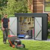 Abri de Jardin Extérieur Abri à Outils de Jardin avec 2 Portes Design Incliné Aérations Cadre en Métal Galvanisé 235x117x185cm Gris Foncé