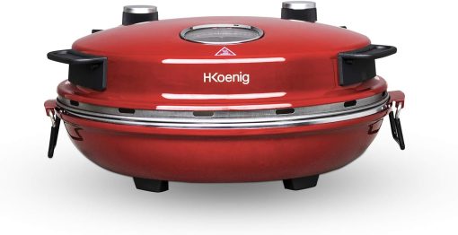 H.Koenig Four à Pizza électrique Professionnel Portable NAPL350, Multifonction, Tartes et Quiches, Grand Plateau en Pierre Céramique, Température 0 à 400°C, Minuterie, Roulette et Pelle en bois - Image 2