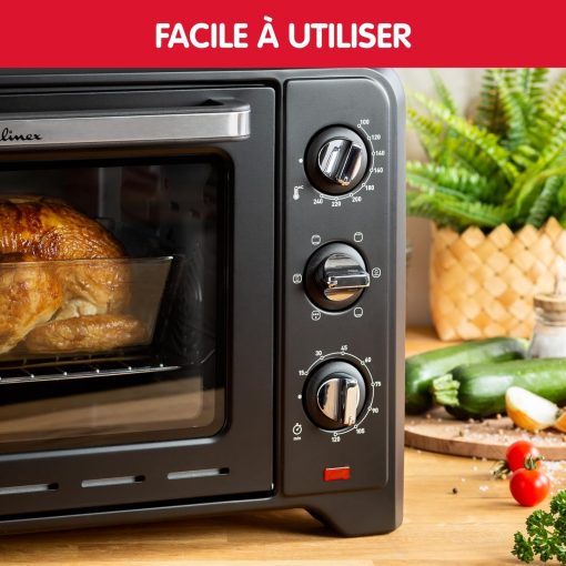 Moulinex Oven, 33 L, Rotating heat, Advanced convection, 6 cooking modes, Thermostat adjustable up to 240°C, Timer 120 min, Reversible grill, Silicone oven mitts, Optimo Black OX464811 - Image 10