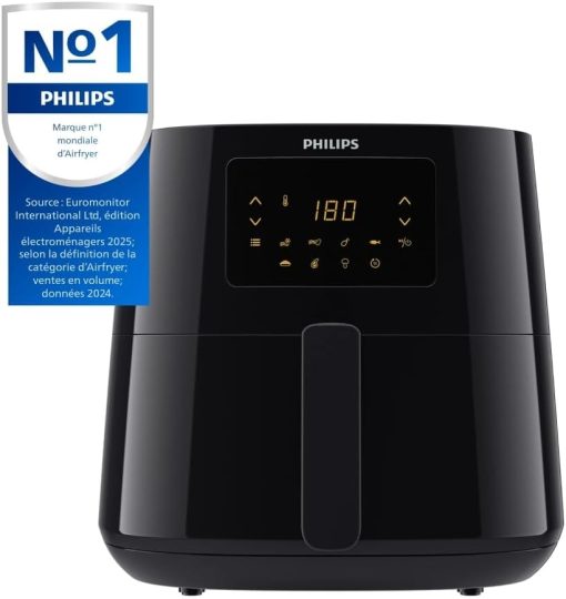 Versuni Philips Airfryer Series 3000 XL, 6.2L (1.2 kg), 14 in 1, 90% Less Fat Thanks to Rapid Air Technology, HomeID Recipe Application, Black (HD9270/90) - Image 2