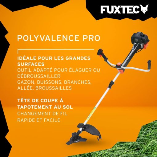 Fuxtec Débroussailleuse Thermique Professionnelle FX-PS152 52 cm3 3CV Système Anti Vibration - 2 en 1 Coupe-Bordure avec Tête de Coupe Double Fil et Lame 3 Dents Modèle Con?u pour Les Pros - Image 7