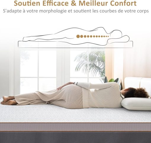 BedStory [Nouvelle Technologie] Surmatelas 160 x 200 à Mémoire de Forme de 7.5CM, Surmatelas de Haute Densité avec Gel Plus Respirant, Housse Amoivible et Lavable - Image 7