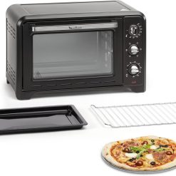 Moulinex Optimo 33L Four Electrique Chaleur tournante Noir 6 Modes de Cuisson pain pizza tartes gateaux patisseries Grille et Leche frites inclus OX464810