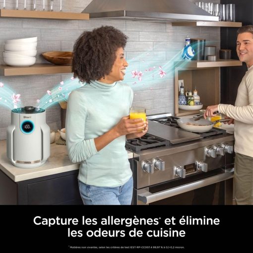 Shark NeverChange jusqu'à 5 ans Purificateur d'air MAX intérieur, Couvre 130m2, Filtre HEPA 5 ans, Capture 99,97% allergènes, Mode automatique, Silencieux, LED, Blanc HP300EU - Image 13