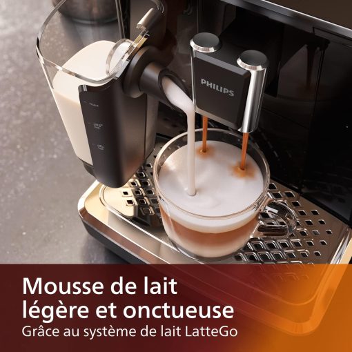 Philips Series 2200 Espresso Machine - Coffee Bean - LatteGo Milk Frother, 3 Coffee Specialties, Intuitive Touch Screen, Glossy Black (EP2231/40) - Image 5