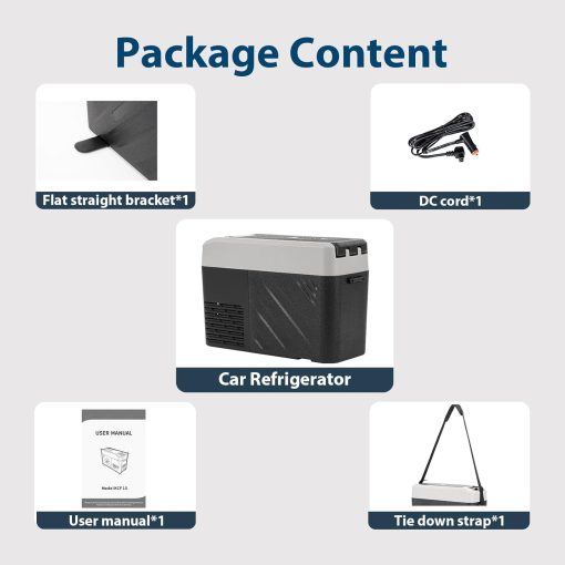 Alpicool LGMP8 8L Glaciere Portable Réfrigérateur Voiture Camping Congélateur 12/24V Mini Frigo pour Maison, Bureau ou Pique-Nique en Plein Air/ -20 à 20℃(Batterie Non Incluse) - Image 10