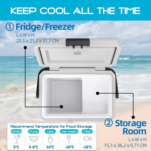 Alpicool LGMP8 8L Glaciere Portable Réfrigérateur Voiture Camping Congélateur 12/24V Mini Frigo pour Maison, Bureau ou Pique-Nique en Plein Air/ -20 à 20℃(Batterie Non Incluse) - Image 15