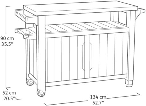 KETER Desserte barbecue gris UNITY XL - 207 litres - 134 x 51.7 x 89.6 cm - Image 3