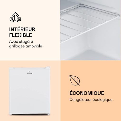 Klarstein Mini Congelateur Armoire, Petit Congélateur pour la Chambre et la Maison, Mini congélateur 33L, Congelateur Petite Taille avec Etagère, Econome en Energie, Appareil à gla?ons et Grattoir - Image 12