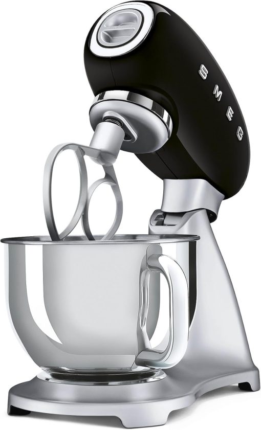 Smeg, Robot Patissier SMF02BLEU, 10 Niveaux de Vitesse, Fonction Mise en Marche Progressive, Bol 4,8 L, Verrouillage Moteur de Sécurité, Batteur Plat, Crochet et Couvercle Fournis, 800W, Noir - Image 21