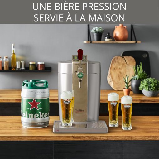 Krups Beertender Machine bière pression, F?ts de 5 L, Témoin lumineux, Bière fra?che, Installation facile, Indicateur température, Indicateur volume restant, Loft Edition Silver VB700E00 - Image 3