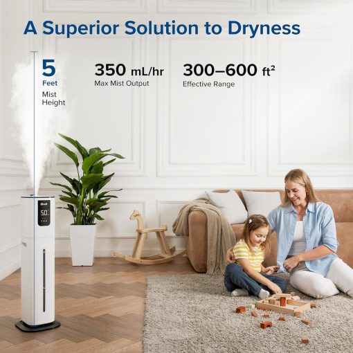 LEVOIT OasisMist 1000S (10L) Smart Humidifier for Home Large Room Bedroom, Last 100 Hours Suitable for Indoor Plant, Cover up to 600ft2, Easy Top Fill, Remoter & Voice Control, Auto Mode, Quiet, White - Image 7