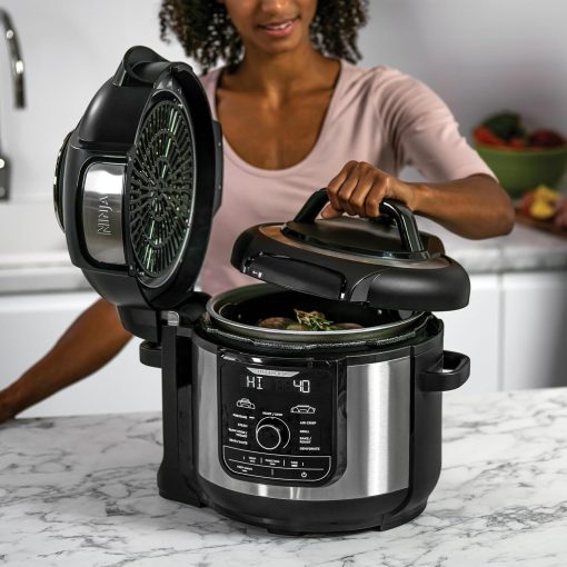 Ninja Foodi MINI 6-en-1 4.7L Multicuiseur, Autocuiseur Multifonction, Friteuse, 6 fonctions de cuisson dont Cuisson lente et Vapeur, 1460W, Gris/Noir OP100EU - Image 7