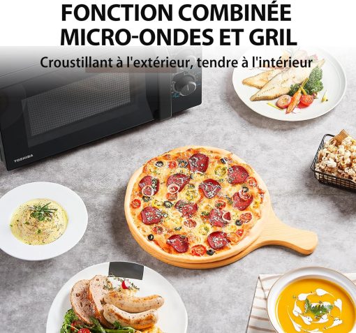 Toshiba Micro-ondes 20L MW2-MM20P(BK), Micro-ondes sur Pied, 800W, 5 Niveaux de Puissance, avec Décongélation Facile, éclairage LED à l'intérieur, Noir - Image 15
