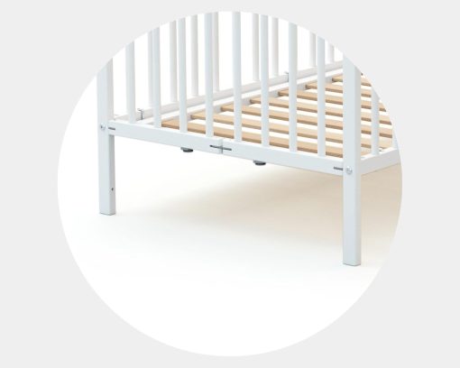 WEBABY - Lit bébé pliant 60x120cm Blanc | Bois massif | Dès la naissance |Confort de sommeil | Sommier à lattes | Compact | Transportable | Pliable |Gain de place | Lit de voyage - Image 8