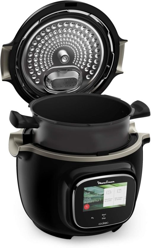 Moulinex Cookeo Touch Wifi, Multicuiseur intelligent avec écran tactile, Recettes via Wifi, Compatible Extra Crisp Air Fryer, Inclus Moule à gateau 18 cm, YY5297FB