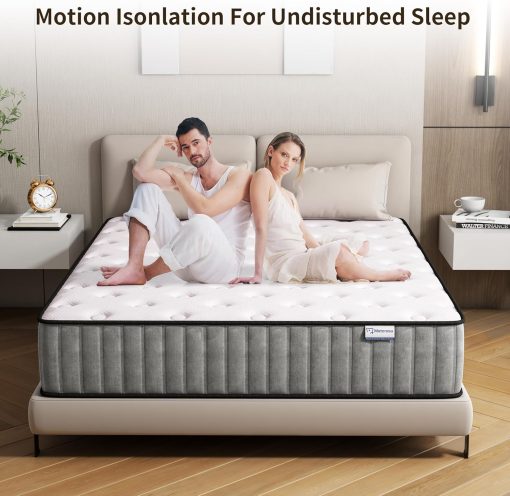Matoresu Double Mattress 160 x 190 cm Memory Foam Height 25 cm Medium Rigid H3 Ergonomic 7 Zone Cold Foam Comfortable Breathable Fabric Cover - Image 24