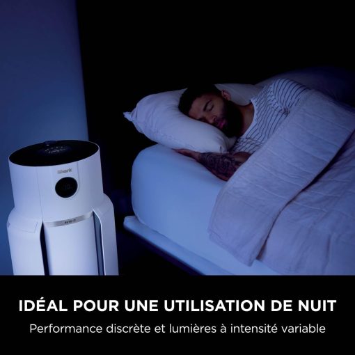 Shark NeverChange jusqu'à 5 ans Purificateur d'air MAX intérieur, Couvre 130m2, Filtre HEPA 5 ans, Capture 99,97% allergènes, Mode automatique, Silencieux, LED, Blanc HP300EU - Image 10