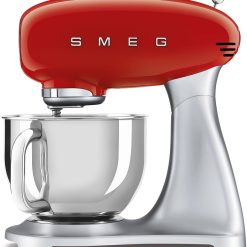 Smeg, Robot Patissier SMF02BLEU, 10 Niveaux de Vitesse, Fonction Mise en Marche Progressive, Bol 4,8 L, Verrouillage Moteur de Sécurité, Batteur Plat, Crochet et Couvercle Fournis, 800W, Noir