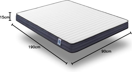 NATURALEX - Matelas PerfectSleep 180x200 - épais 30 cm - Soutien Mousse à mémoire de Forme - Accueil Blue Latex - Confort Ferme - Respirant - 7 Zones - Réversible - Haute Densité - Fabriqué en Europe - Image 63