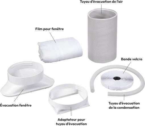MEDION Smart Climatiseur Mobile P1002 (10000 BTU, 3-en-1, Refroidir, Déshumidification, Ventilation, jusqu'à 34m2, kit de joint de fenêtre, mode sommeil, contr?le Wifi, Télécommande, écran, MD 37733) - Image 10