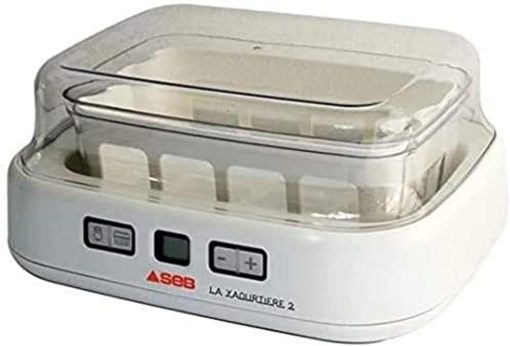 Seb YG500100 Yaourtière Duetto 8 Pots de Yaourt Inclus Fromage Blanc Programmable écran LCD Minuteur 30W Blanc