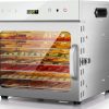 Kwasyo Food Dehydrator Stainless Steel 8 Trays Temperature Regulator 30-90°C 24H Timer Function BPA Free Dehydrator for Fruit, Meat, Vegetables