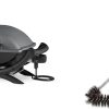 Weber Q1400 Barbecue électrique, surface de cuisson 43 x 32 cm, nomade, grille en fonte émaillée divisée en 2 parties, couvercle et cuve en fonte d'aluminium - Gris foncé (52020053)