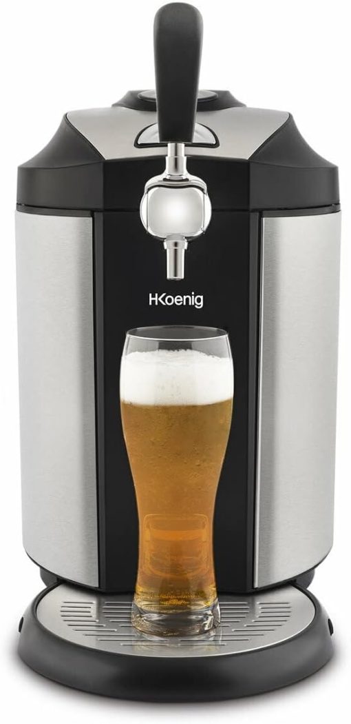 H.Koenig Tireuse à Bière compatible tous F?ts Universels Pressurisés de 5L Inox BW1778, Machine, Pompe, Pression domestique, Professionnelle, Universelle, Refroidissement intégré 4°C