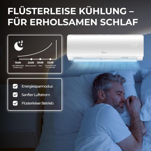 K?ltebringer Climatiseur Split - 18000 BTU (5,1 kW) - Avec fonction chauffage, WiFi et App - très silencieux & économe en énergie - kit complet, 5m conduite de frigorigène, R32, matériel de montage - Image 11
