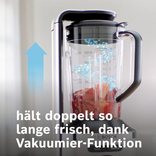 Bosch Electroménager - MMBV622M Blender sous vide VitaPower Série 8 – Grande préservation des vitamines – Gourde to go avec valve sous-vide – 1,5 L – 1000W - Argent/Noir - Image 9