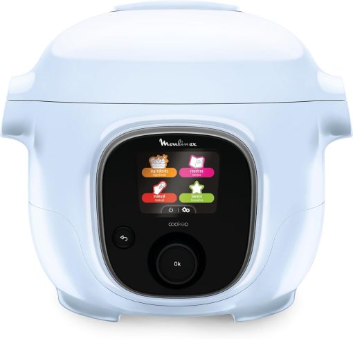 Moulinex, Cookeo Multicuiseur intelligent 6L, 150 recettes intégrées, Cuisson sans surveillance, Ecran intuitif, Guide de cuisson, Application MyMoulinex, 1600W, Blanc, 15 ans réparabilité
