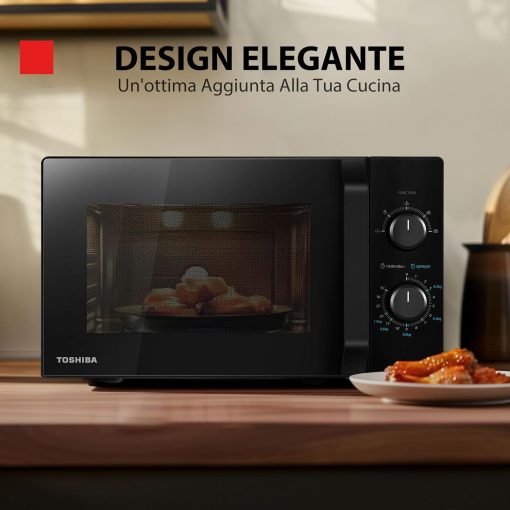 Toshiba Micro-Ondes 3-en-1 23L MW2-AG23PF(BK), Micro-ondes sur Pied avec Fonction Grill & Combi, Grill 900W/1000W, Fonction ECO, Plateau Tournant avec Mémoire de Position, Noir - Image 12